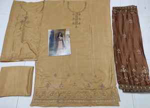 Dhwaja Export Salwar Kameez ethnique pour femme en organza lourd, semi-cousu, avec travail intérieur, haut et dupatta, séchage rapide, toutes saisons, mariage - Product Image 6