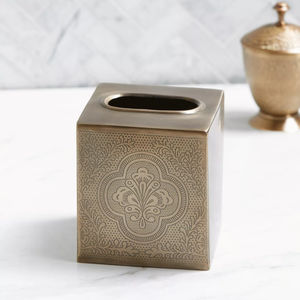 Porte-boîte à mouchoirs Elegance Boîte à mouchoirs en métal de forme carrée en acier inoxydable Boîte pour accessoires de restaurant d'hôtel Fournitures - Product Image 2