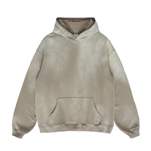 Sweat à capuche épais 100 % coton délavé à l'acide, coupe ample personnalisée avec lettres, écologique, idéal pour l'hiver, tendance - Product Image 5