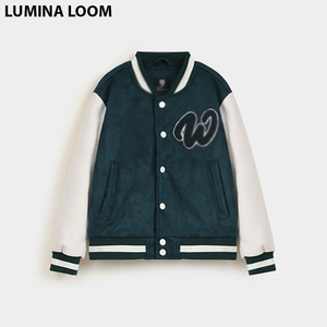 Venta caliente béisbol Varsity chaqueta para hombres otoño 2024 moda transpirable Stand Collar High Street prendas de vestir exteriores poliéster/algodón - Product Image 1