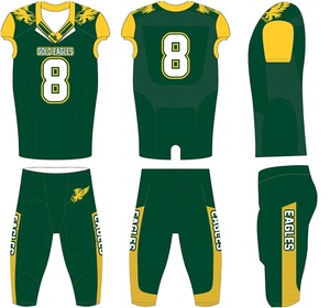 ชุดเสื้อฟุตบอลอเมริกันคุณภาพสูงสำหรับผู้ใหญ่ แบบฝึกซ้อม ปรับแต่งได้ ระบายอากาศดี กางเกงขาสั้น 100% โพลีเอสเตอร์ เย็บอย่างดี ปรับแต่งได้ - Product Image 6