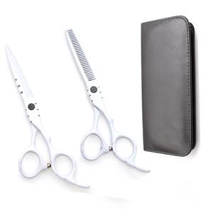 Tijeras de Peluquería Profesionales de 5.5 Pulgadas, Juego de Tijeras de Acero Inoxidable Blancas para Peluquería - Product Image 5