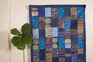 Patchwork tenture murale textile indien tenture murale tapisserie décor artisanal Unique maison Accents bohème décoration murale - Product Image 3