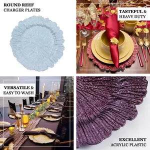 Placa de cargador redonda dorada de diseñador, plato elegante para comida y postre, elección de tendencia para Hotel, restaurante y fiesta de boda - Product Image 4