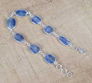 Blue Kyanite <b>Bracelet</b> Sterling Silver Faceted Gemstone Adjustable Handmade Jewelry Elegant Gift For Women - Product Image 6