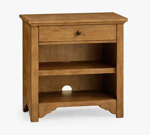 Mueble de madera maciza elegante de 1 CAJÓN-Exhibición de almacenamiento de gabinete de sala de estar con revestimiento natural - Product Image 1