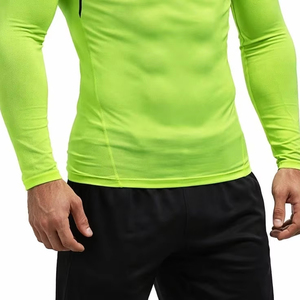 Camiseta Deportiva de Compresión para Hombre, de Alta Calidad, Personalizable, de Secado Rápido, Transpirable, Manga Larga, Cuello Redondo, Spandex/Algodón, para Gimnasio - Product Image 4