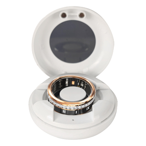 Smart <b>Ring</b> Ceramic Case Diamond Encrusted Heart Rate Fitness Tracker IP68 Water Resistant <b>Magnetic</b> Charging App Control - Product Image 6