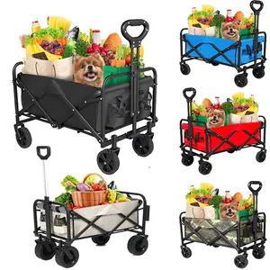 Outdoor Tuin Strand Camping Trolley Kar Vissen Opvouwbare Camping Wagon Draagbare Shopping Tour Handbagage Karren Trolleys