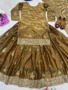 DESIGNER PARTY WEAR <b>TOP</b> AND LAHENGHA WITH FANCY DUPPATA AND EMBROIDERY WORK - Product Image 2