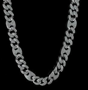 Chaîne cubaine glacée en argent sterling 925 ornée de diamants Moissanite et de zircones cubiques Vitrine l'aspect somptueux - Product Image 1