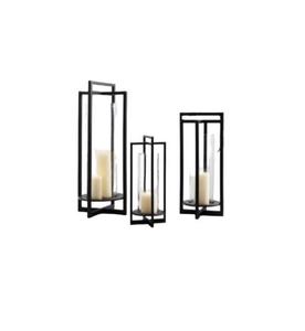 Juego de faroles colgantes de hierro de alta calidad de 3 piezas con acabado pulido para decoración del hogar farolillos colgantes de Metal - Product Image 4