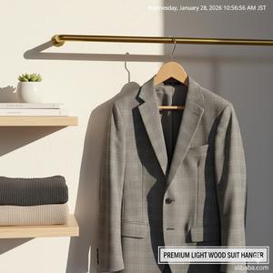 Cintres écologiques et durables en bois d'eucalyptus avec <span class=keywords><strong>barre</strong></span> antidérapante pour pantalons, idéaux pour le rangement des vêtements en magasin et dans le placard. - Product Image 3