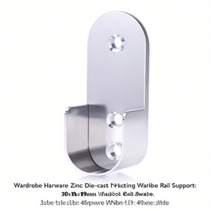 <b>Wardrobe</b> <b>Hardware</b> Zinc Die-Cast Nickel-Plated Wall Mounting 30x15mm <b>Wardrobe</b> Rail Support - Product Image 3