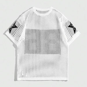 Logo vêtements de football pour hommes de haute qualité surdimensionné col en V maillot universitaire Boxy t-shirts maille maillot de football chandails pour hommes - Product Image 2