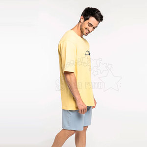 Camiseta extragrande de algodón para hombre, ropa de calle holgada de estilo holgado, camiseta informal mezclada de algodón, Camiseta extragrande para hombre - Product Image 5