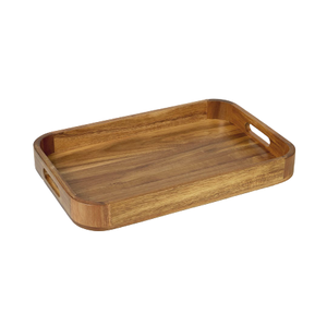 Bandeja de madera con acabado natural para servir aperitivos Utensilios de cocina de madera de la India Alta demanda Cocina decorativa Forma personalizada - Product Image 2