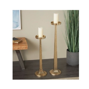 Ensemble de bougeoirs en métal bohème chic avec des découpes complexes, parfait pour la décoration de la table, du salon, de la chambre ou des événements - Product Image 2