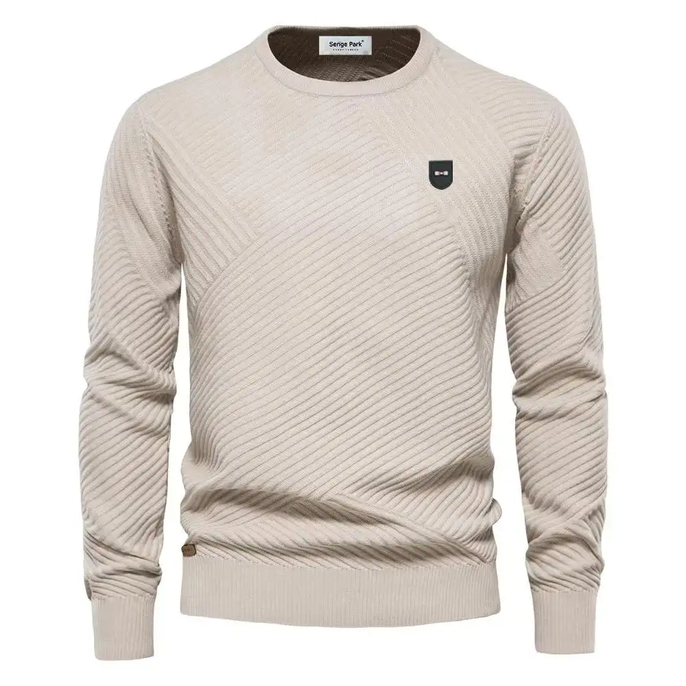 Baumwolle Langarm pullover Herren Casual Solid Custom Pullover Strick pullover Männlicher Winter pullover