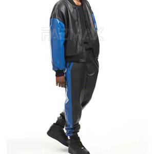 Oem Manufactured <b>Men's</b> Winter Plus Size <b>Leather</b> Tracksuit Custom Color Solid 2 in 1 Lightweight Waterproof Windproof Casual Wear - Product Image 5