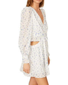 Robe de soirée blanche et bleue de qualité supérieure pour femmes, parfaite pour les fêtes et les brunchs du week-end, robe élégante et tendance disponible en Inde - Product Image 2