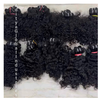 Ekstensi rambut Remy murah bebas kusut kualitas terbaik kutikula Tunggal Manusia India mentah keriting alami