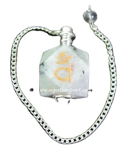 Pendule Sanskrit en pierre de lune arc-en-ciel et exportateur de pierres semi-précieuses - Product Image 1