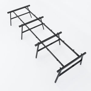 SFAC007 - Table contemporaine en bois de caoutchouc et fer en forme de A pour 6 personnes - Product Image 4