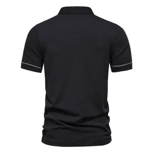 Venta al por mayor de alta calidad logotipo personalizado bordado de los hombres para los polos de algodón de punto camisetas de golf con diseño liso - Product Image 4