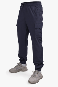<b>Black</b> 100% Cotton Tactical <b>Pants</b> Mid Waist Regular Fit Dark Wash Midweight Casual Style Comfortable Flexible Material - Product Image 2