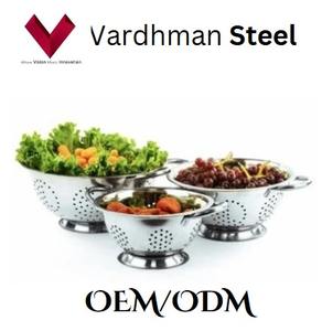 Factory Outlet Sale Stainless Steel Kitchen Strainer Colanders Set Small Large Fruit <b>Vegetable</b> Drain <b>Storage</b> <b>Baskets</b> Cheap Price - Product Image 5