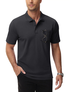 Nuevo diseño con bolsillo de alta calidad liso Casual Golf bordado personalizado registro transpirable venta al por mayor polo de golf - Product Image 2