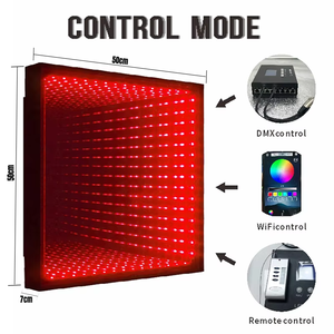 자석식 휴대용 3D 인피니티 미러 <span class=keywords><strong>LED</strong></span> 댄스 플로어 타일 – 웨딩 및 디스코 무대용 3D 댄스 플로어 조명 - Product Image 4