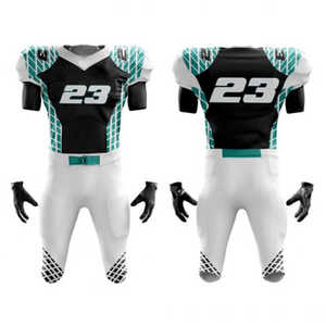 Uniforme personnalisé de football américain Spandex/Polyester matériel à manches courtes respirant de haute qualité équipe couleur unie - Product Image 1