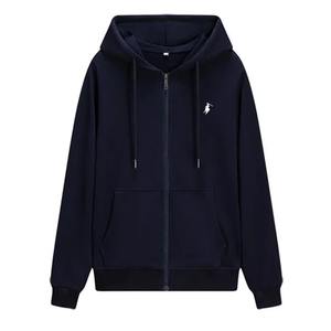 Sweat à capuche unisexe décontracté uni brodé sur le devant, 100% coton jersey, col en V, poches, respirant, coupe régulière, 250g - Product Image 2