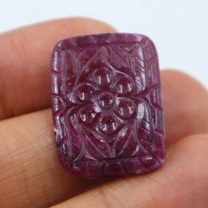 Pierre précieuse cabochon en rubis rouge naturel sculpté, pierre lisse sculptée à la main, fournisseur en gros de pierres pour bijoux - Product Image 1