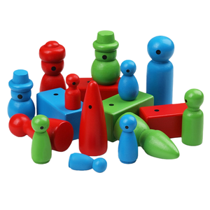 54 Figuras de Madera Coloridas, Juego de Muñecas Pintadas de Madera, Artículos Pequeños para la Gestión Emocional de los Niños, Psicología - Product Image 1