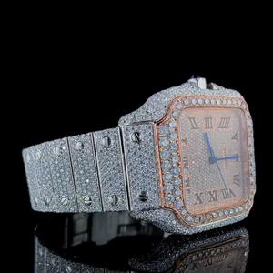 Reloj de Lujo con Incrustaciones de Diamantes Mossiante, Esfera Dorada Rosa, Calidad de Exportación, Ideal para Regalos, Ocasiones y Fiestas, Disponible para la Venta - Product Image 3