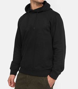 เสื้อฮู้ดฤดูหนาวของผู้ชายสีดำล้วน450GSM เฮฟวี่เวตผ้าฝ้าย100% พิมพ์โลโก้ได้ตามต้องการ - Product Image 1