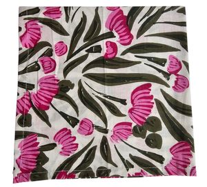 Servilletas Indias Tradicionales 100% Algodón, 16 Pulgadas X 16 Pulgadas, Cuadradas, Estampadas a Mano, Reutilizables, con Diseño Floral - Product Image 3