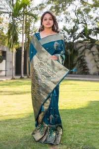 Tenue indienne de Collection Premium, chemisier en soie Pure, en Jacquard et en séquence, chemisier de travail, à vendre - Product Image 4