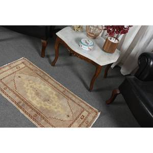 พรมขนสัตว์3.6ft สีเบจสีน้ำตาลคลาสสิกขนาด1.7 x แบบตุรกีดีไซน์แบบเย็บปะติดสำหรับทางเข้าห้องนั่งเล่นหรือห้องนอน - Product Image 5