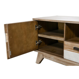 Prix le plus bas SOHO Unité de télévision en bois de marque 2 portes 2 tiroirs Meubles de chambre à coucher au design de luxe Couleur bois naturel Fournisseur vietnamien - Product Image 5