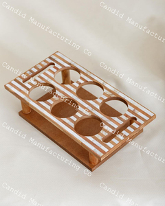 Bandeja para Servir Botellas, Bandeja Decorativa Inteligente para Botellas y Jugos, Madreperla con Incrustaciones de Madera para el Hogar - Product Image 2