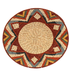 Elegantes platos de pared decorativos moonj Grass en un diseño de color púrpura oscuro y natural Sunburst, disponibles a precios al por mayor. - Product Image 5