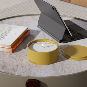 8oz Runde Klassische Leere Beton-Kerzengläser Handgefertigte Umweltfreundliche Nordische Minimalistische Zement-Kerzenbehälter für Hochzeitsgeschenke - Product Image 2