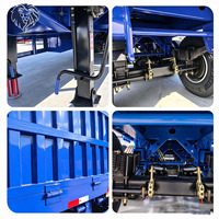 Semi-remorque porte-conteneurs et marchandises en vrac à 3 essieux, 40-50 tonnes, plateau avec panneaux latéraux amovibles et verrous à torsion