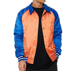 Chaquetas para hombre chaqueta para hombre 2025 ropa de calle personalizada chaqueta de bombardero transpirable al por mayor prendas de vestir exteriores de satén de poliéster de manga larga - Product Image 1