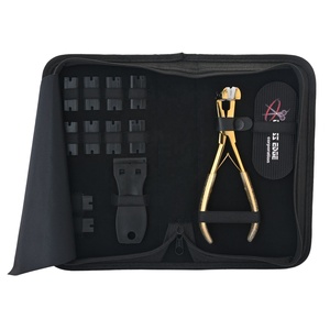 Pince à pression d'extension de cheveux PRO Tape, ensemble de pinces à cheveux, grattoir à ruban et anneau de séparation rapide des cheveux en or 1 pièce en acier inoxydable - Product Image 1