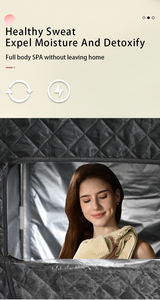 DINGDA 1.8m Kit de sauna à vapeur portable de taille complète Spa à domicile personnel pour détox Relaxation 3 litres Vapeur de 1600 watts - Product Image 4